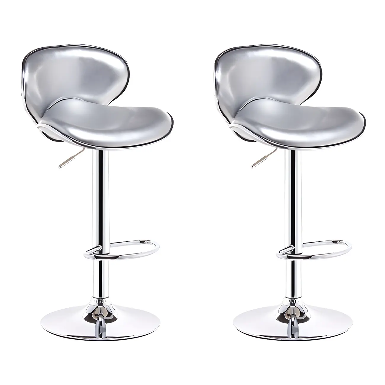 360° Swivel Faux Leather Bar Stools Adjustable Height Bucket Seat Image - 27 | homeyfad