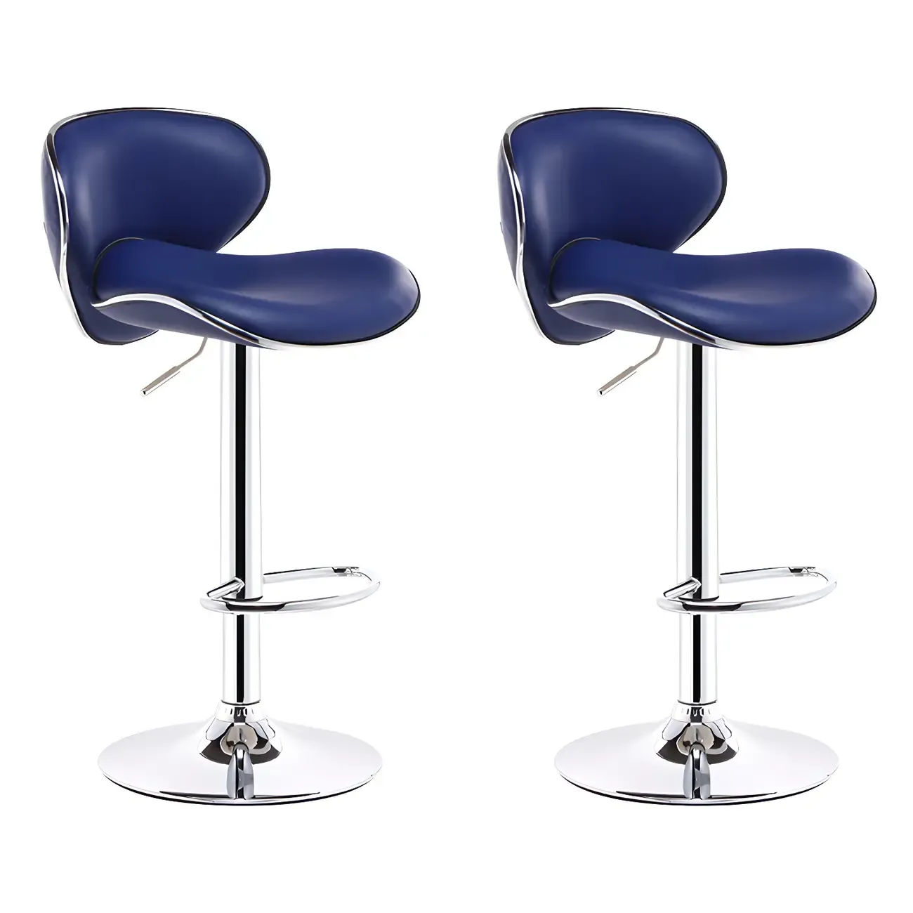 360° Swivel Faux Leather Bar Stools Adjustable Height Bucket Seat Image - 28