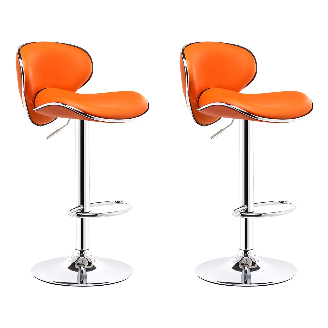 360° Swivel Faux Leather Bar Stools Adjustable Height Bucket Seat Image - 31 | homeyfad