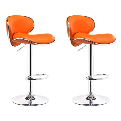 360° Swivel Faux Leather Bar Stools Adjustable Height Bucket Seat Image - 31