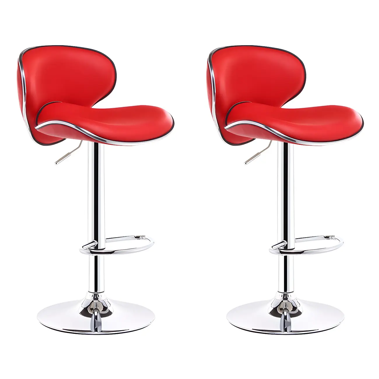 360° Swivel Faux Leather Bar Stools Adjustable Height Bucket Seat Image - 32 | homeyfad