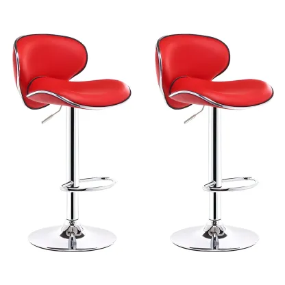 360° Swivel Faux Leather Bar Stools Adjustable Height Bucket Seat Image - 32