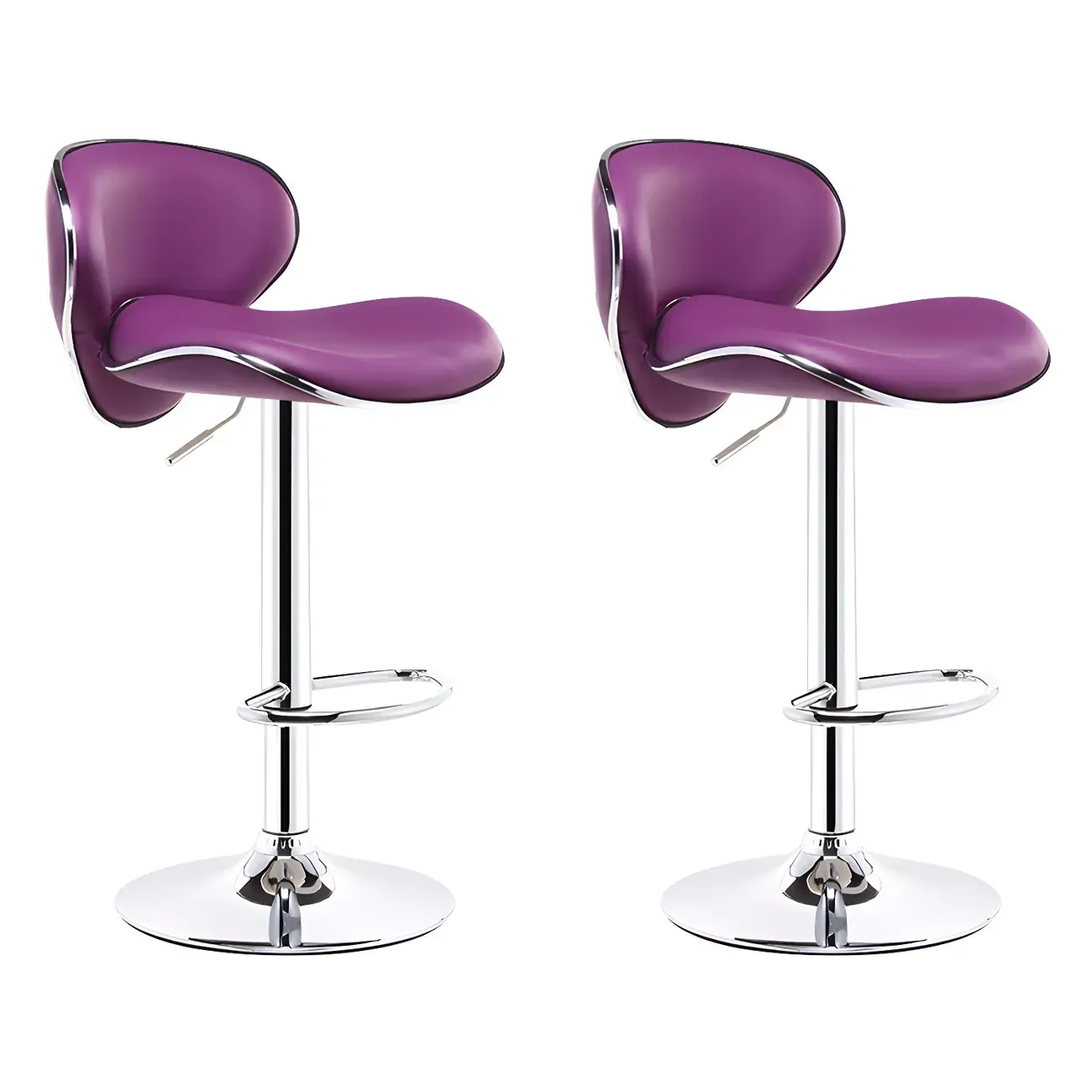 360° Swivel Faux Leather Bar Stools Adjustable Height Bucket Seat Image - 33