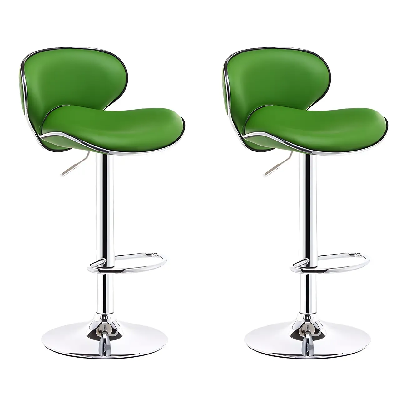 360° Swivel Faux Leather Bar Stools Adjustable Height Bucket Seat Image - 34