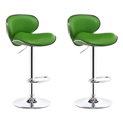 360° Swivel Faux Leather Bar Stools Adjustable Height Bucket Seat Image - 34