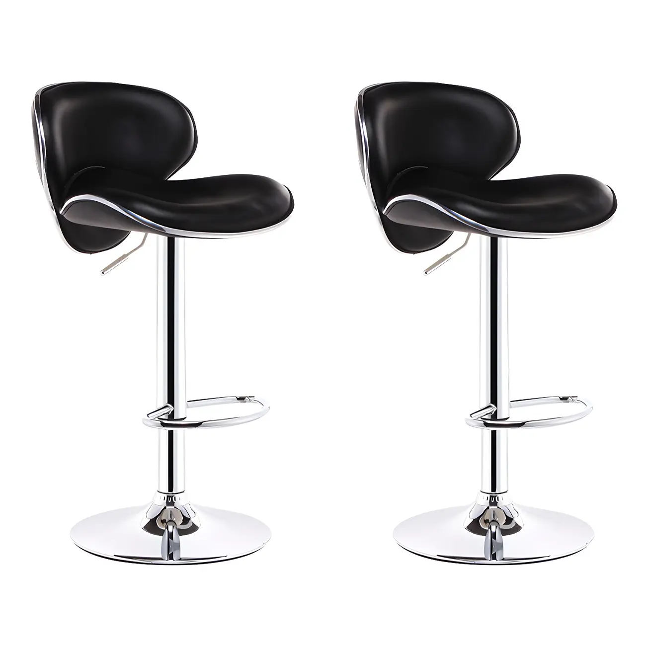 360° Swivel Faux Leather Bar Stools Adjustable Height Bucket Seat Image - 35 | homeyfad