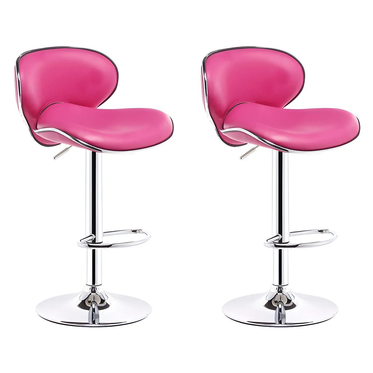 360° Swivel Faux Leather Bar Stools Adjustable Height Bucket Seat Image - 36 | homeyfad