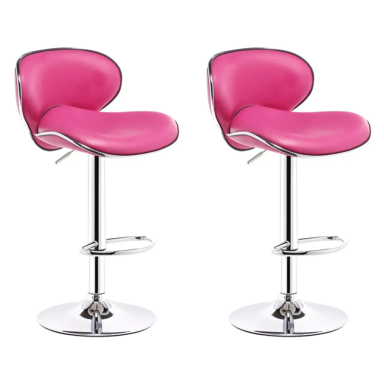 360° Swivel Faux Leather Bar Stools Adjustable Height Bucket Seat Image - 36