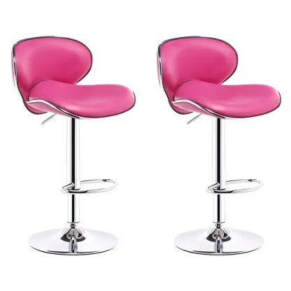 360° Swivel Faux Leather Bar Stools Adjustable Height Bucket Seat Image - 36