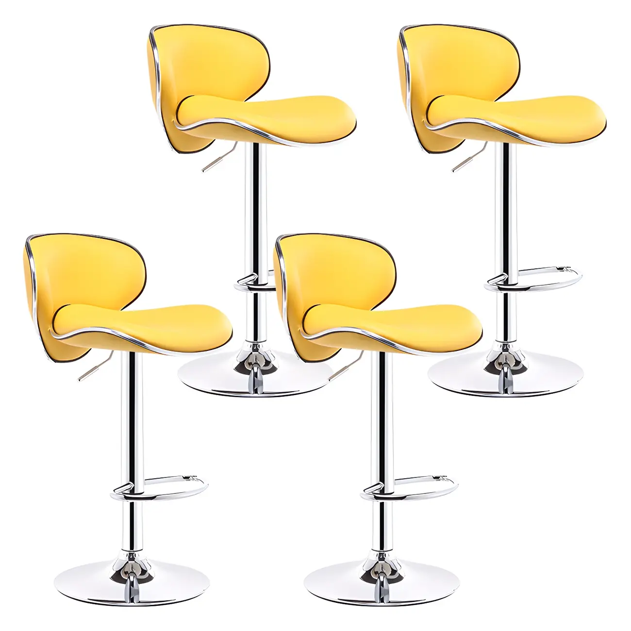 360° Swivel Faux Leather Bar Stools Adjustable Height Bucket Seat Image - 38 | homeyfad