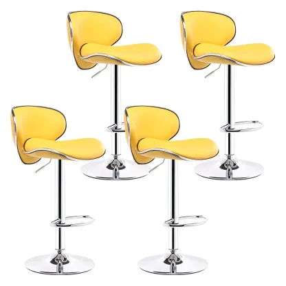 360° Swivel Faux Leather Bar Stools Adjustable Height Bucket Seat Image - 38