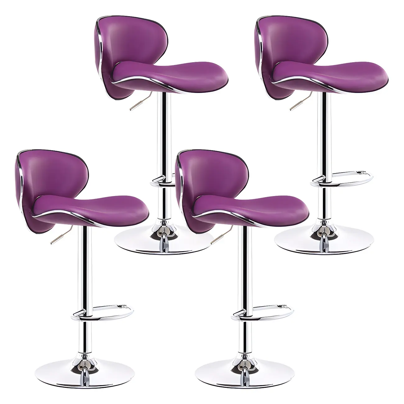 360° Swivel Faux Leather Bar Stools Adjustable Height Bucket Seat Image - 45 | homeyfad