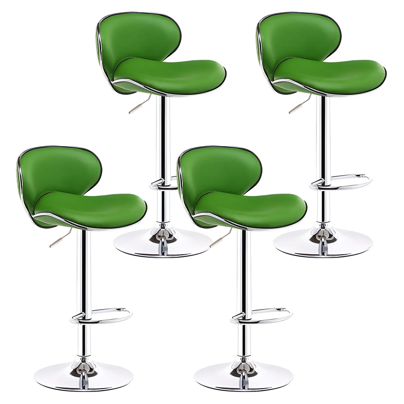 360° Swivel Faux Leather Bar Stools Adjustable Height Bucket Seat Image - 46 | homeyfad