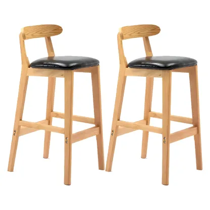 Modern Wood Comfort-Enhanced Minimalist Bar Stool Image - 6