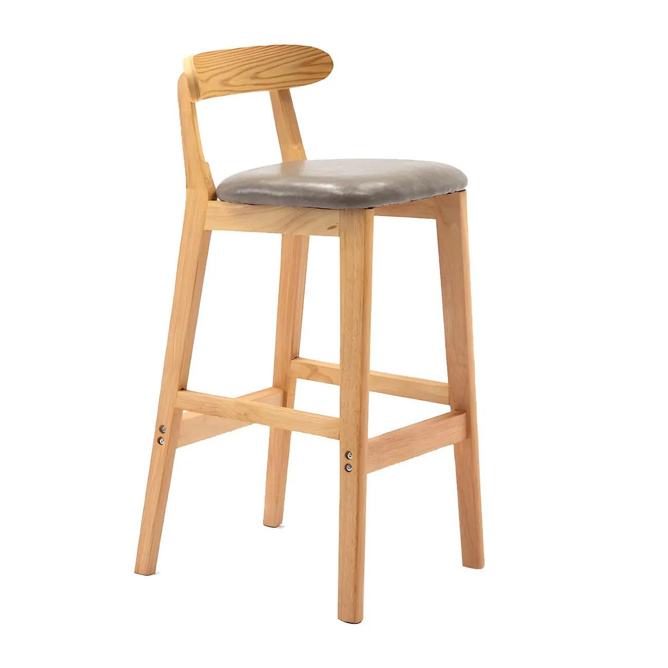 Modern Wood Comfort-Enhanced Minimalist Bar Stool Image - 10 | homeyfad