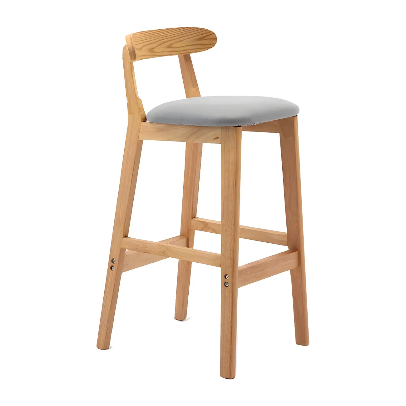 Modern Wood Comfort-Enhanced Minimalist Bar Stool Image - 14 | homeyfad
