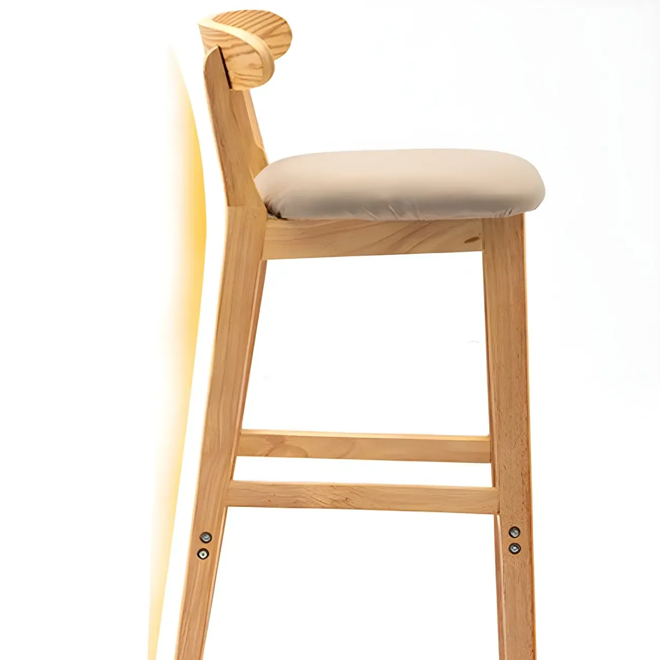 Modern Wood Comfort-Enhanced Minimalist Bar Stool Image - 17