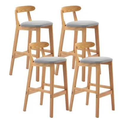 Modern Wood Comfort-Enhanced Minimalist Bar Stool Image - 18