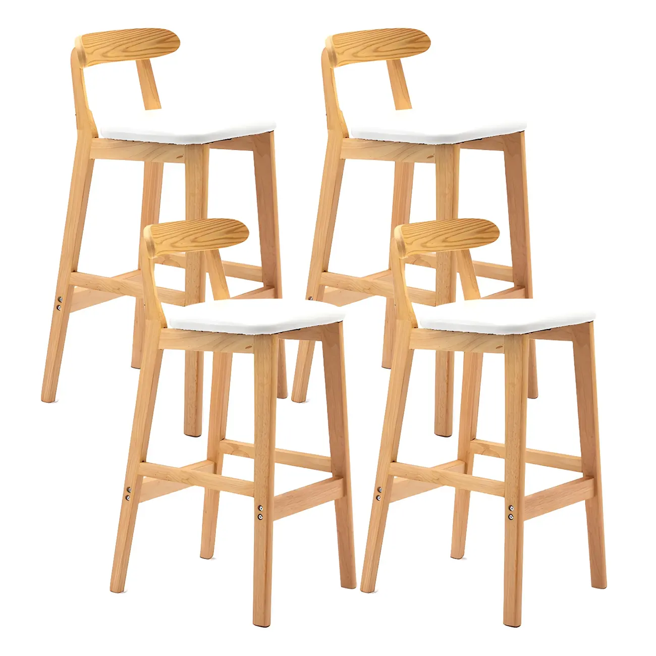 Modern Wood Comfort-Enhanced Minimalist Bar Stool Image - 21 | homeyfad