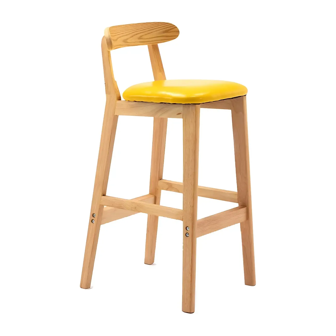 Modern Wood Comfort-Enhanced Minimalist Bar Stool Image - 22
