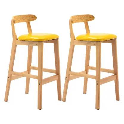Modern Wood Comfort-Enhanced Minimalist Bar Stool Image - 23