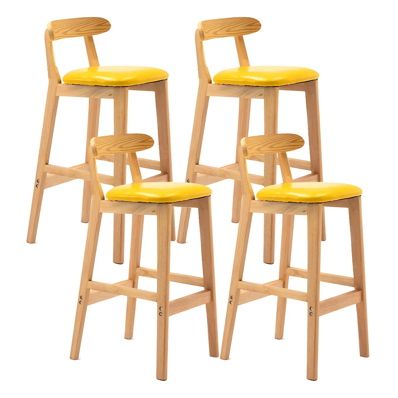 Modern Wood Comfort-Enhanced Minimalist Bar Stool Image - 24 | homeyfad