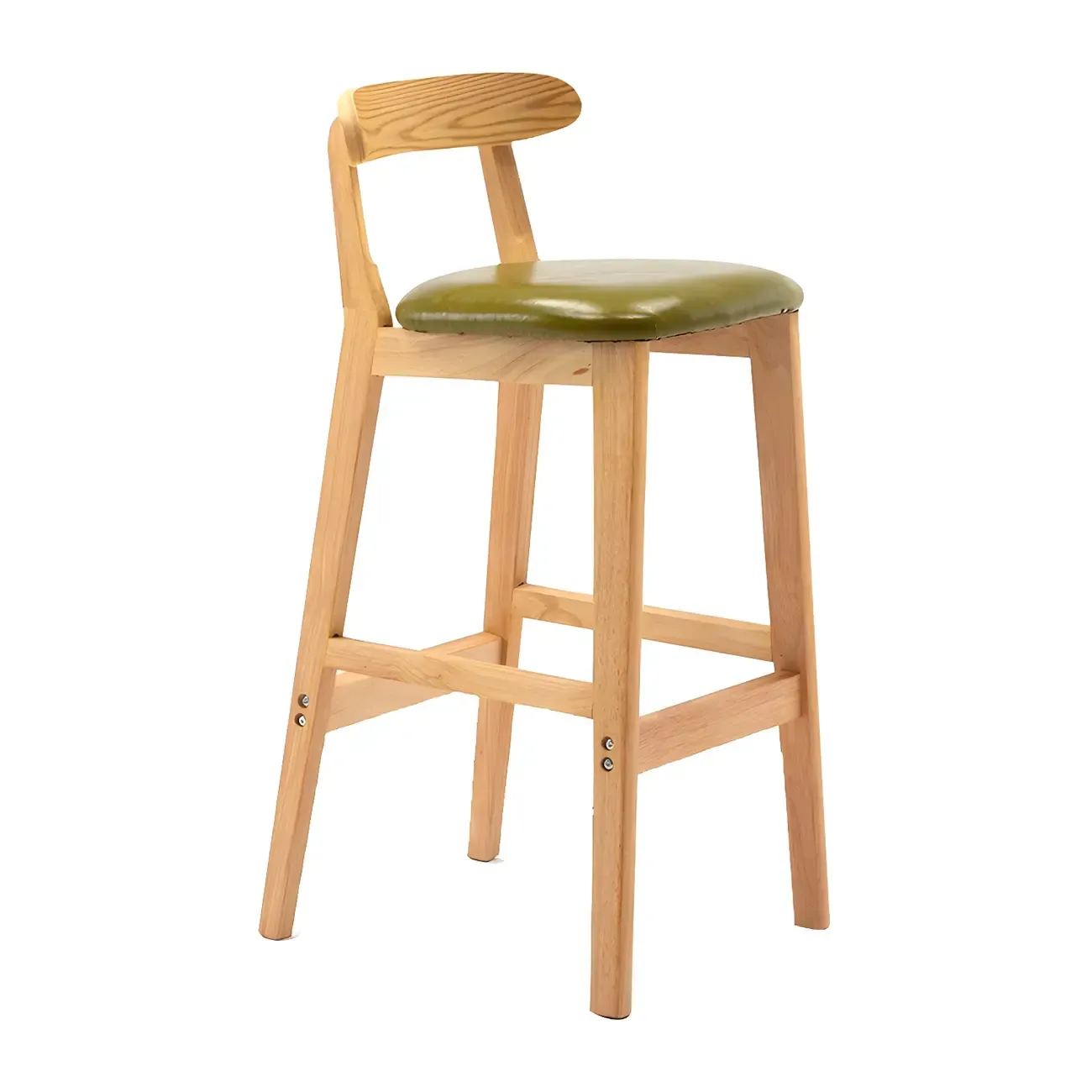 Modern Wood Comfort-Enhanced Minimalist Bar Stool Image - 31