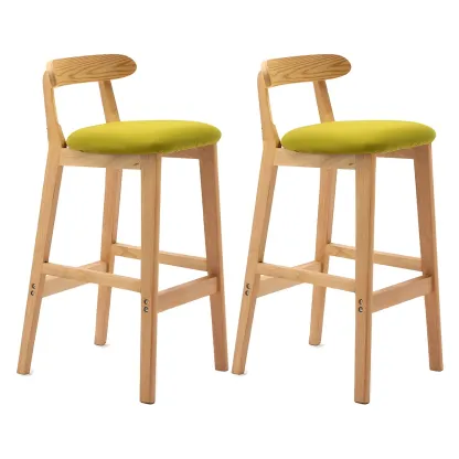 Modern Wood Comfort-Enhanced Minimalist Bar Stool Image - 35