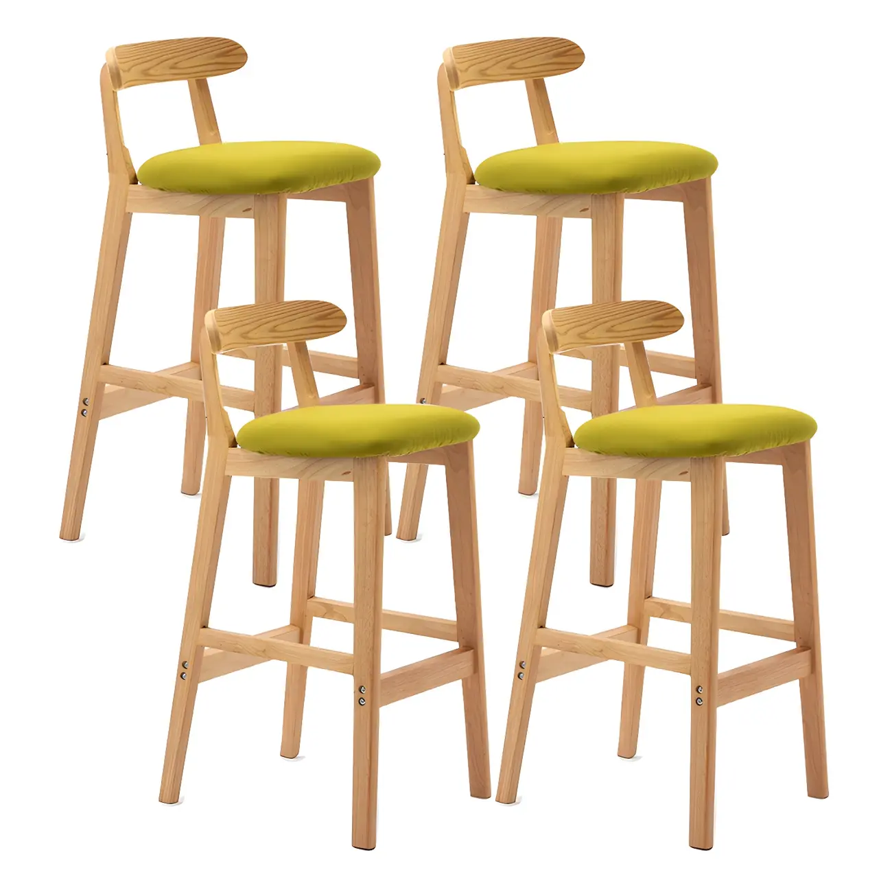 Modern Wood Comfort-Enhanced Minimalist Bar Stool Image - 36 | homeyfad