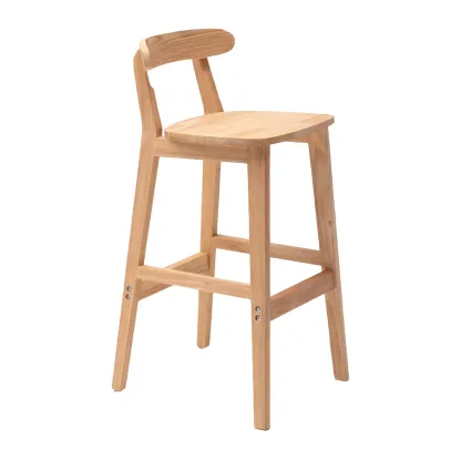 Modern Wood Comfort-Enhanced Minimalist Bar Stool Image - 37