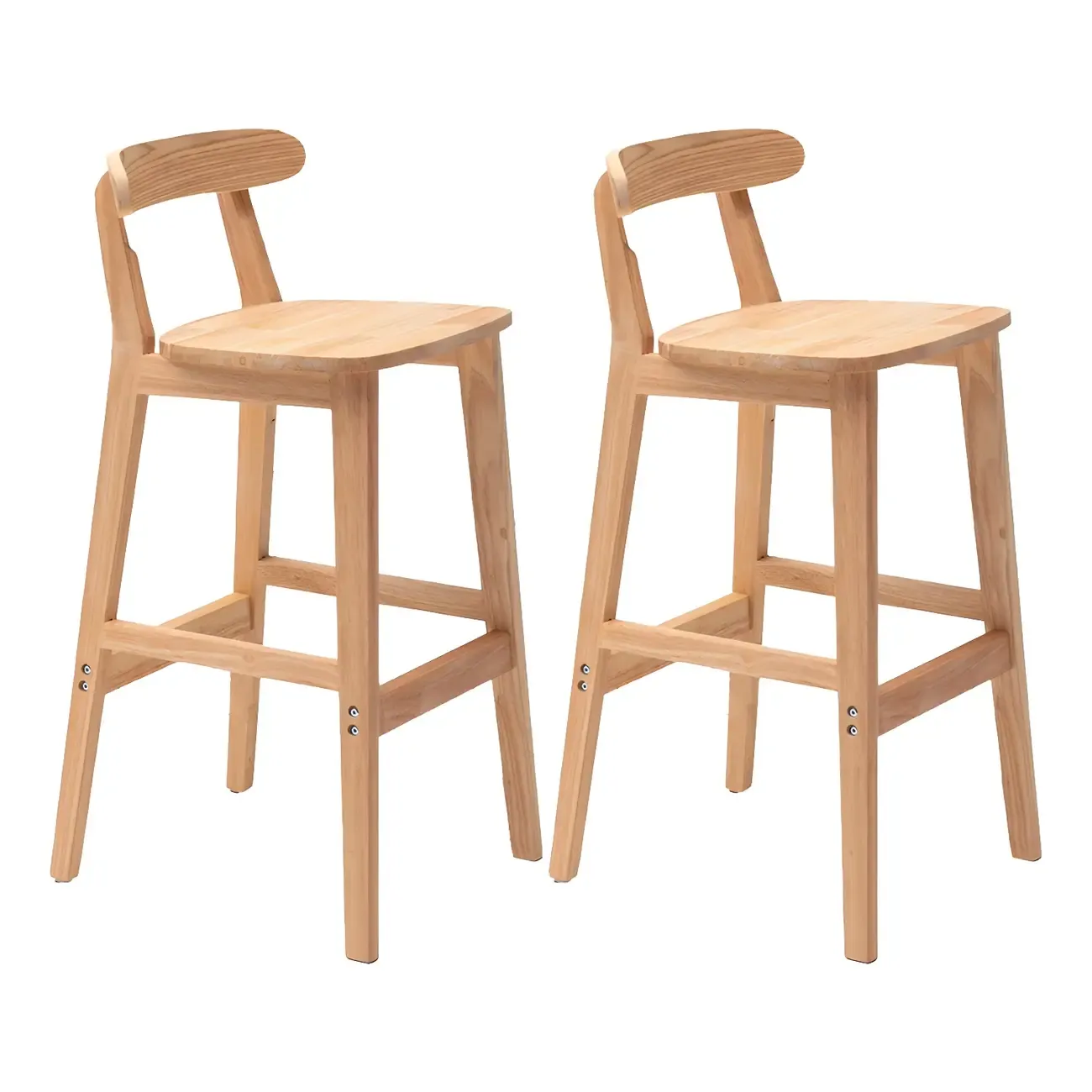 Modern Wood Comfort-Enhanced Minimalist Bar Stool Image - 38