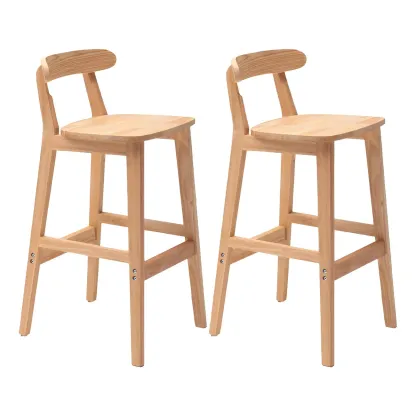 Modern Wood Comfort-Enhanced Minimalist Bar Stool Image - 38
