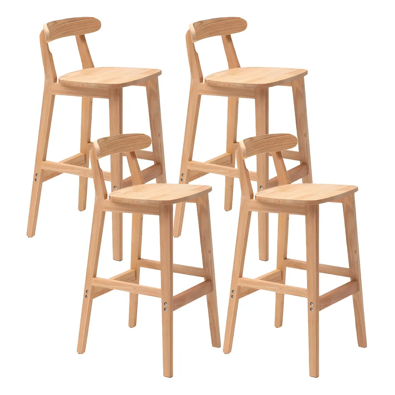 Modern Wood Comfort-Enhanced Minimalist Bar Stool Image - 39