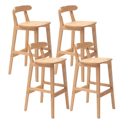 Modern Wood Comfort-Enhanced Minimalist Bar Stool Image - 39