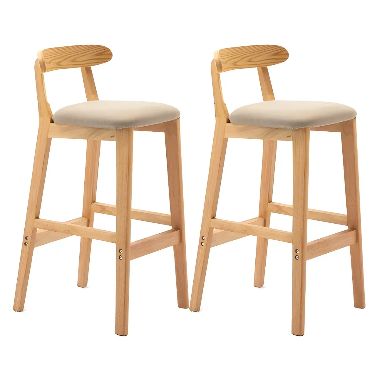 Modern Wood Comfort-Enhanced Minimalist Bar Stool Image - 41