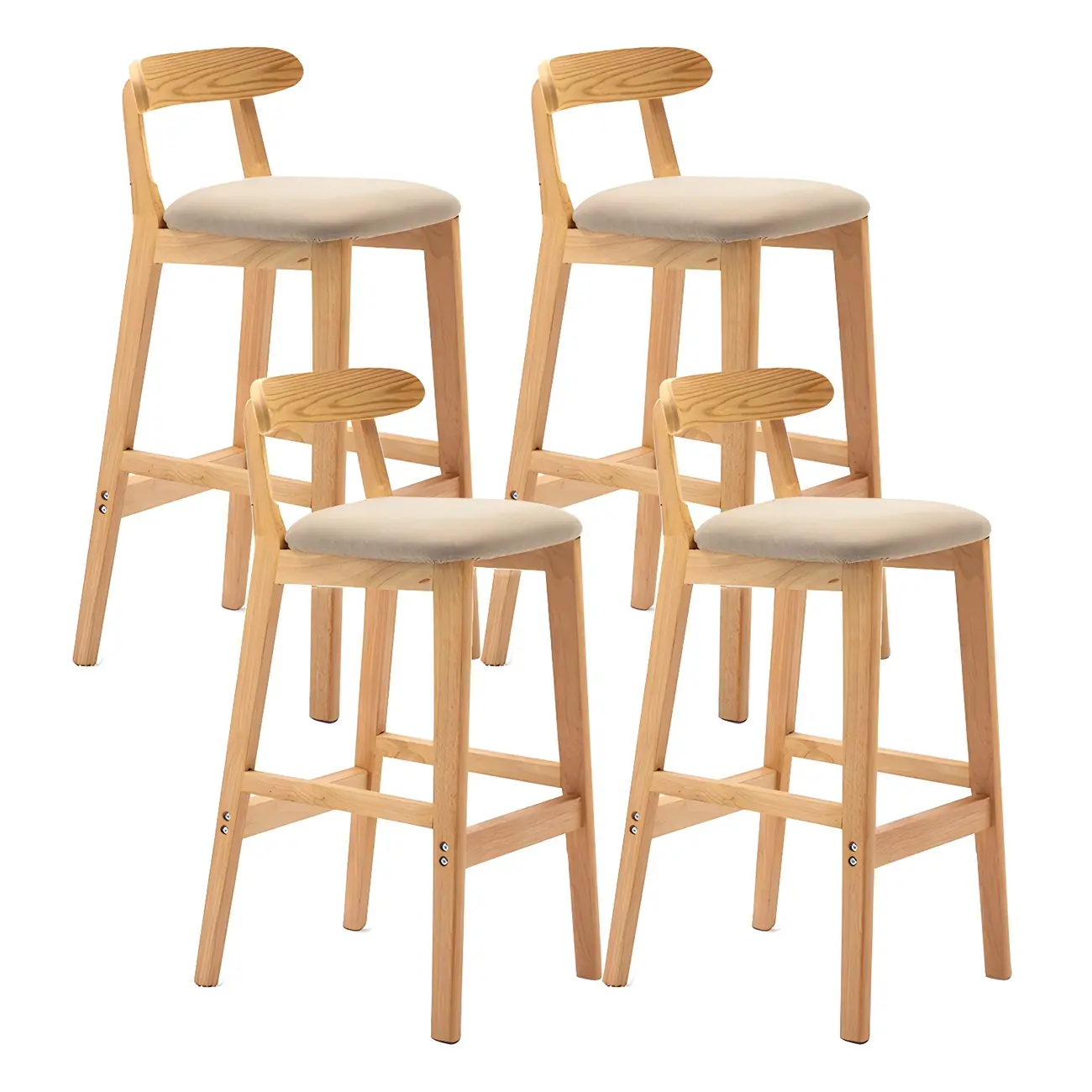 Modern Wood Comfort-Enhanced Minimalist Bar Stool Image - 42 | homeyfad