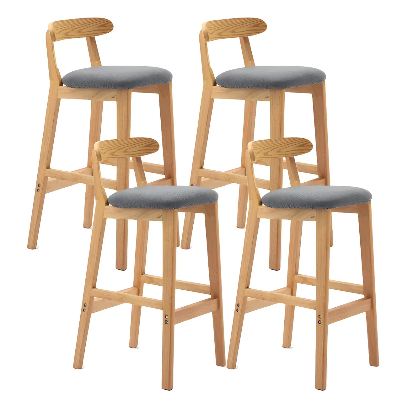 Modern Wood Comfort-Enhanced Minimalist Bar Stool Image - 45 | homeyfad