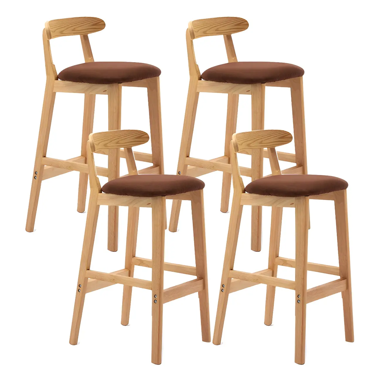 Modern Wood Comfort-Enhanced Minimalist Bar Stool Image - 48 | homeyfad