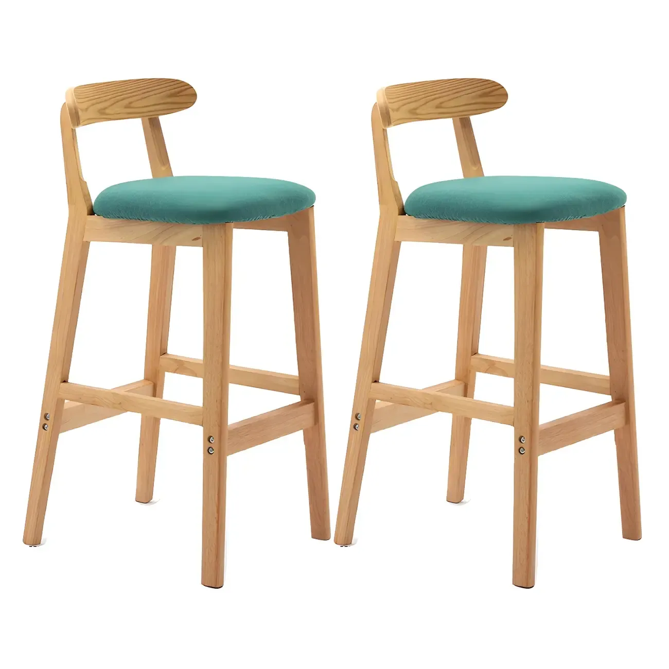 Modern Wood Comfort-Enhanced Minimalist Bar Stool Image - 50