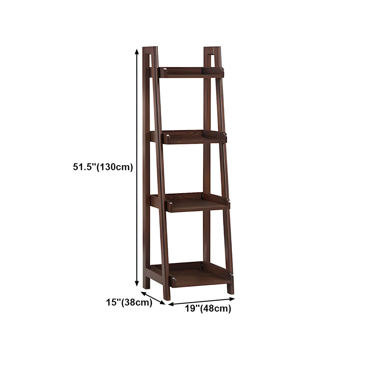 Simple 5-Tier Ash Wood Open Ladder Bookcase Image - 16 | homeyfad