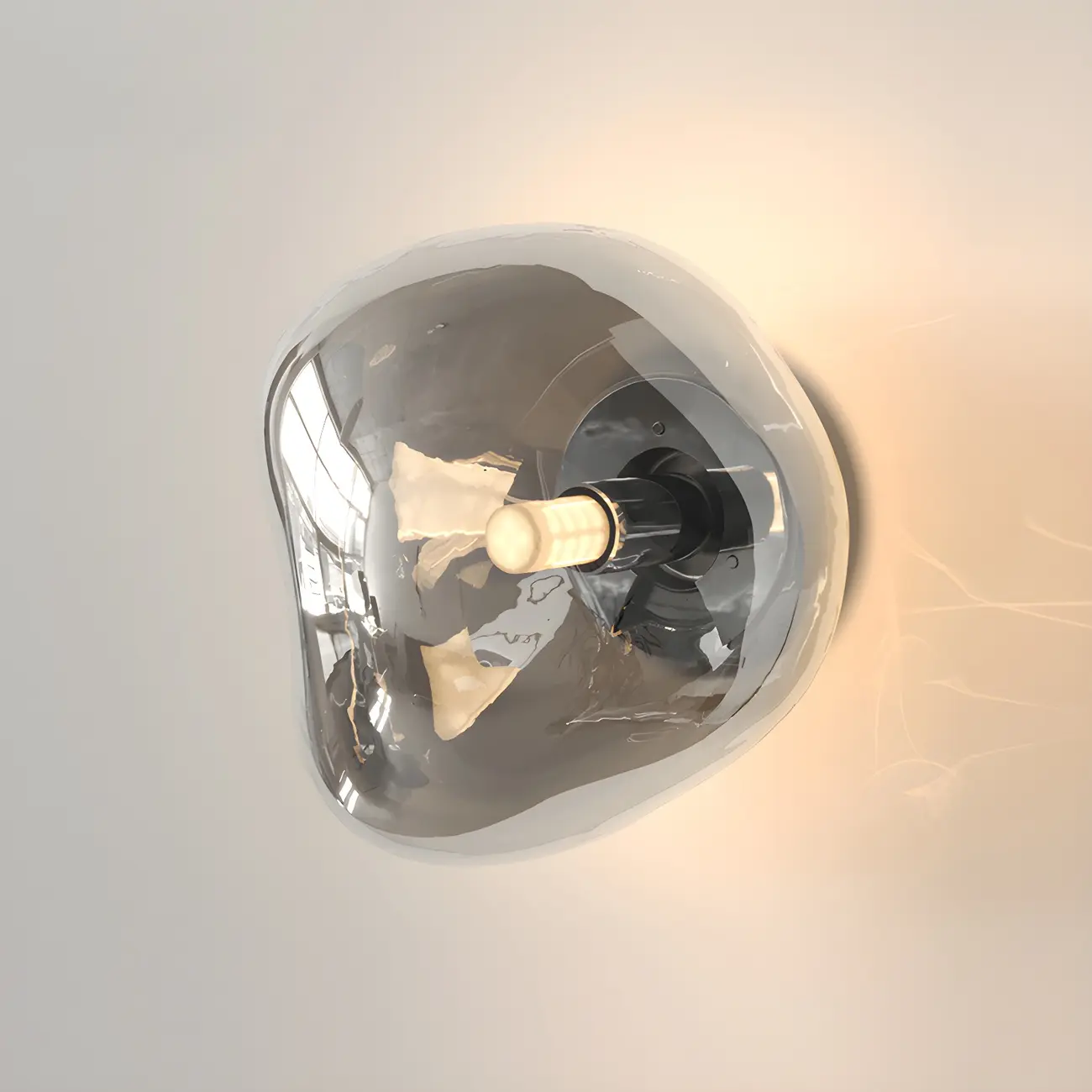 Modern Glass Rock Shaped LED Wall Light Fixture Image - 2 | homeyfad