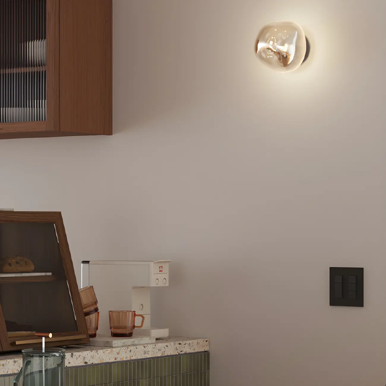 Modern Glass Rock Shaped LED Wall Light Fixture Image - 20 | homeyfad