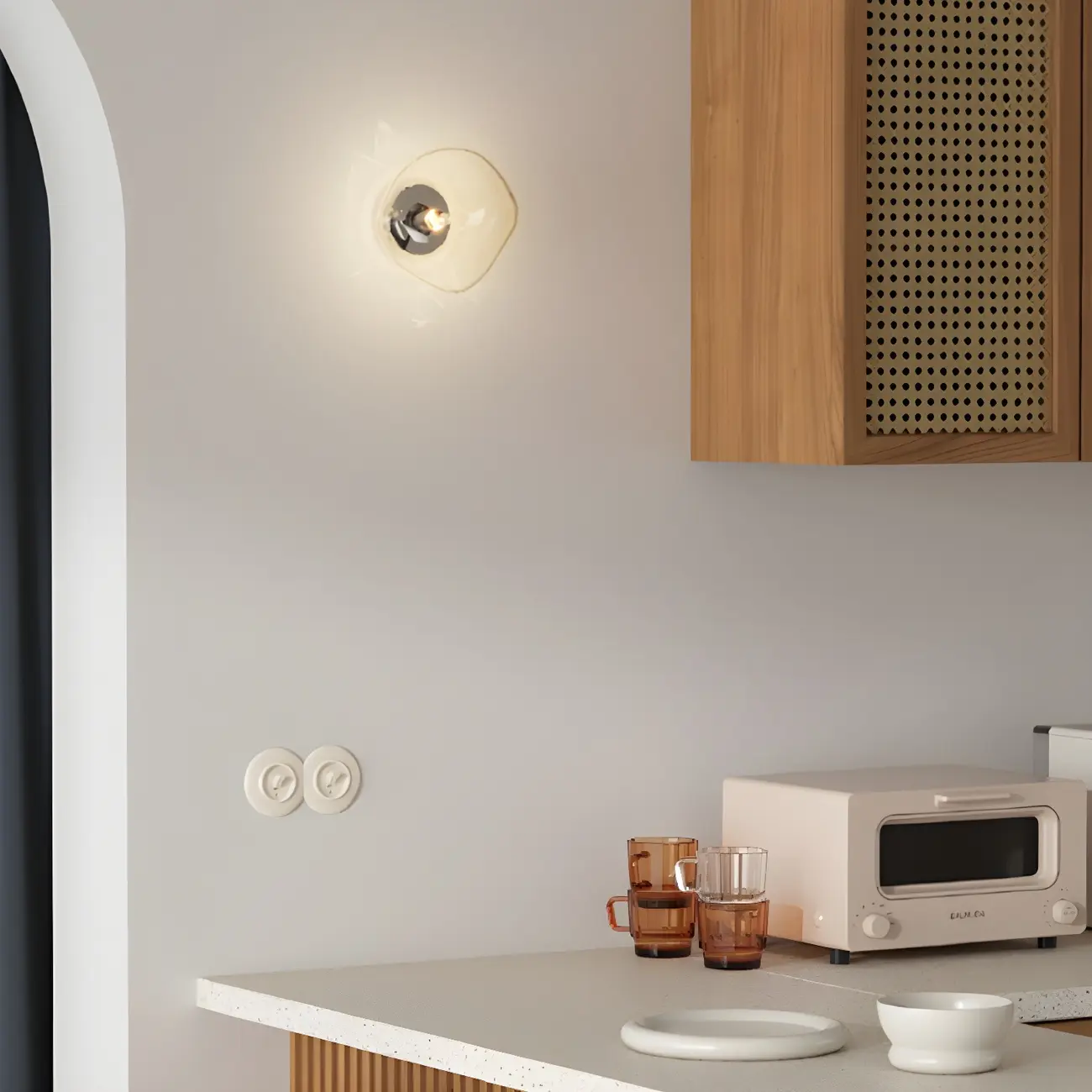 Modern Glass Rock Shaped LED Wall Light Fixture Image - 23 | homeyfad