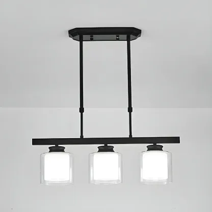 Modern Glass Cylinder Island Pendant Light for Kitchen Image - 3
