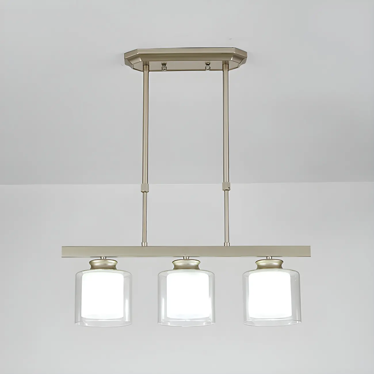 Modern Glass Cylinder Island Pendant Light for Kitchen Image - 4 | homeyfad