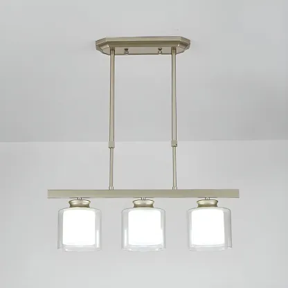 Modern Glass Cylinder Island Pendant Light for Kitchen Image - 4