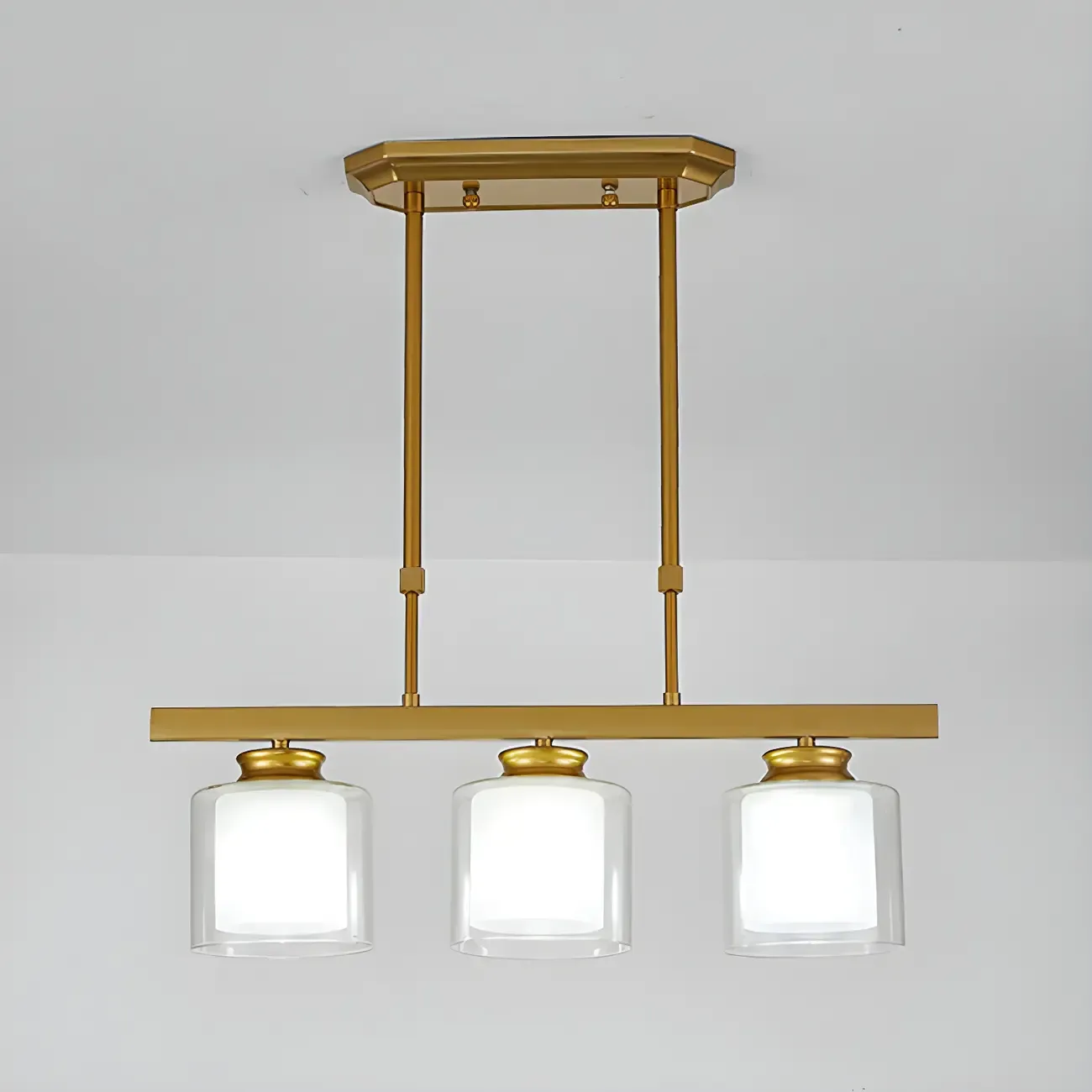 Modern Glass Cylinder Island Pendant Light for Kitchen Image - 6