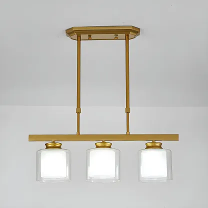 Modern Glass Cylinder Island Pendant Light for Kitchen Image - 6