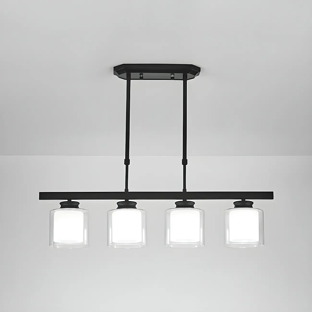 Modern Glass Cylinder Island Pendant Light for Kitchen Image - 7 | homeyfad