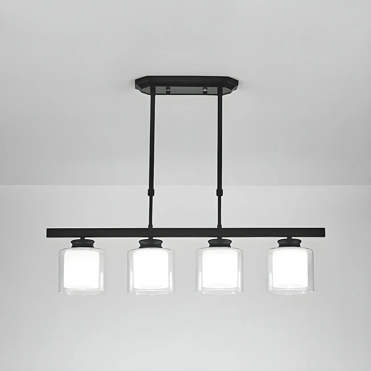 Modern Glass Cylinder Island Pendant Light for Kitchen Image - 7